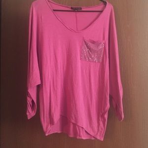 Crash and Burn blouse with Rhinestone pocket